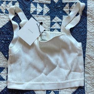 White sweater crop top from DISSH Australia - New with Tags